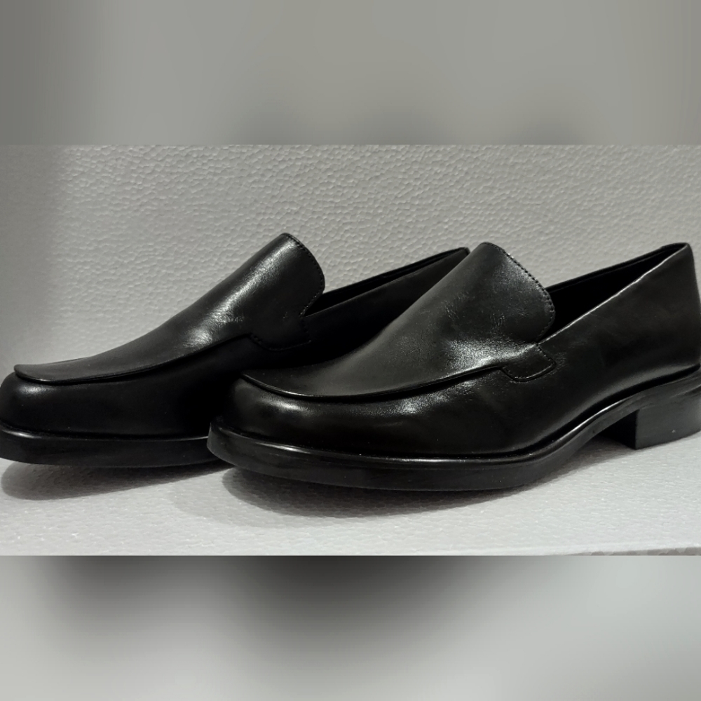 Franco Sarto black leather loafers